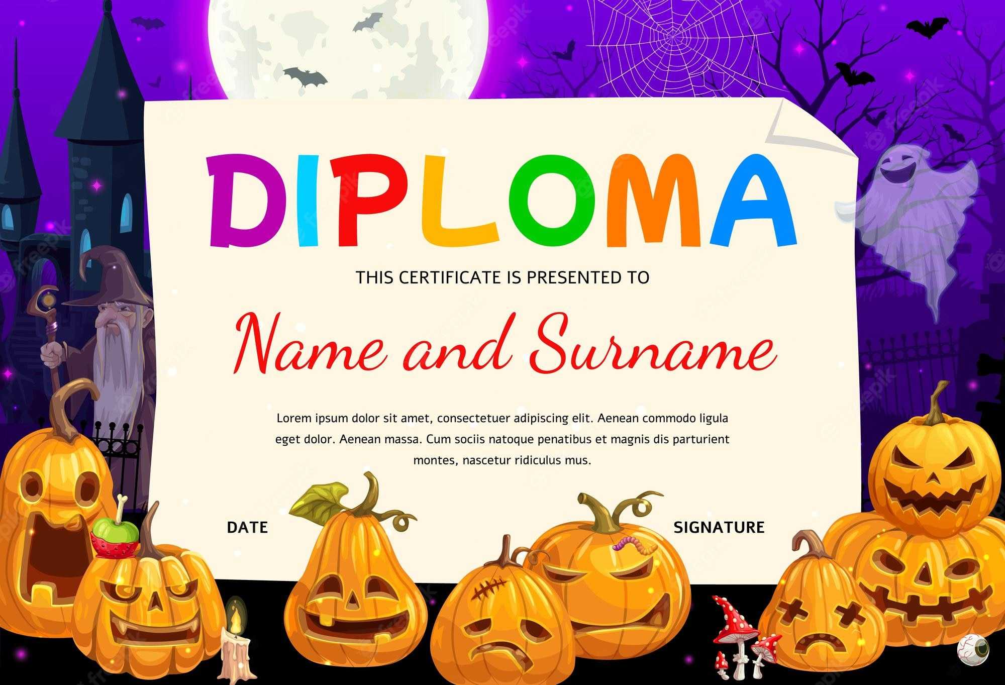 Halloween Certificate Images  Free Vectors, Stock Photos & PSD With Halloween Certificate Template