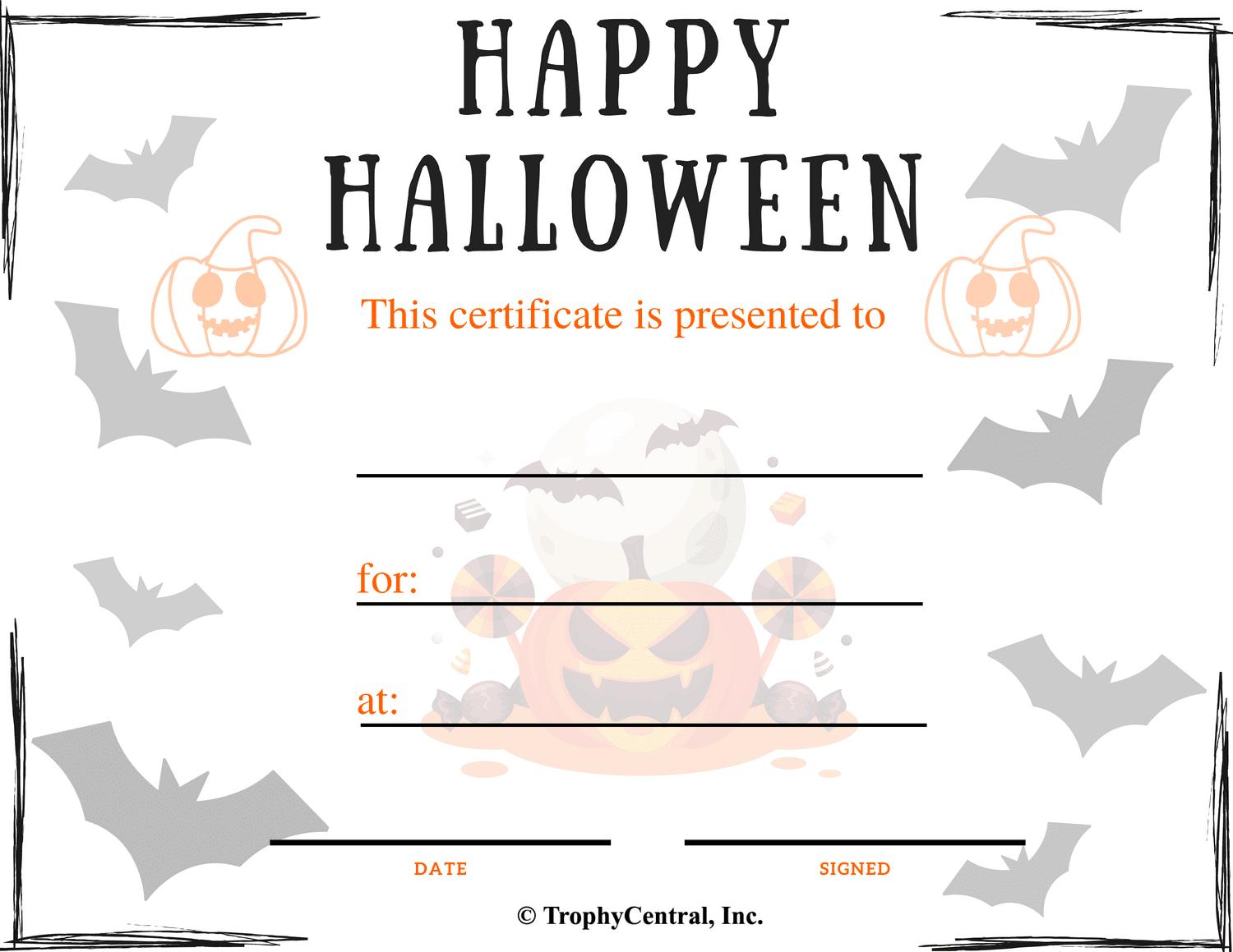 Halloween With Regard To Halloween Certificate Template