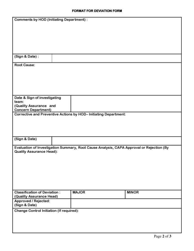 Handling of Deviation - SOP - PharmaBlog Throughout Deviation Report Template