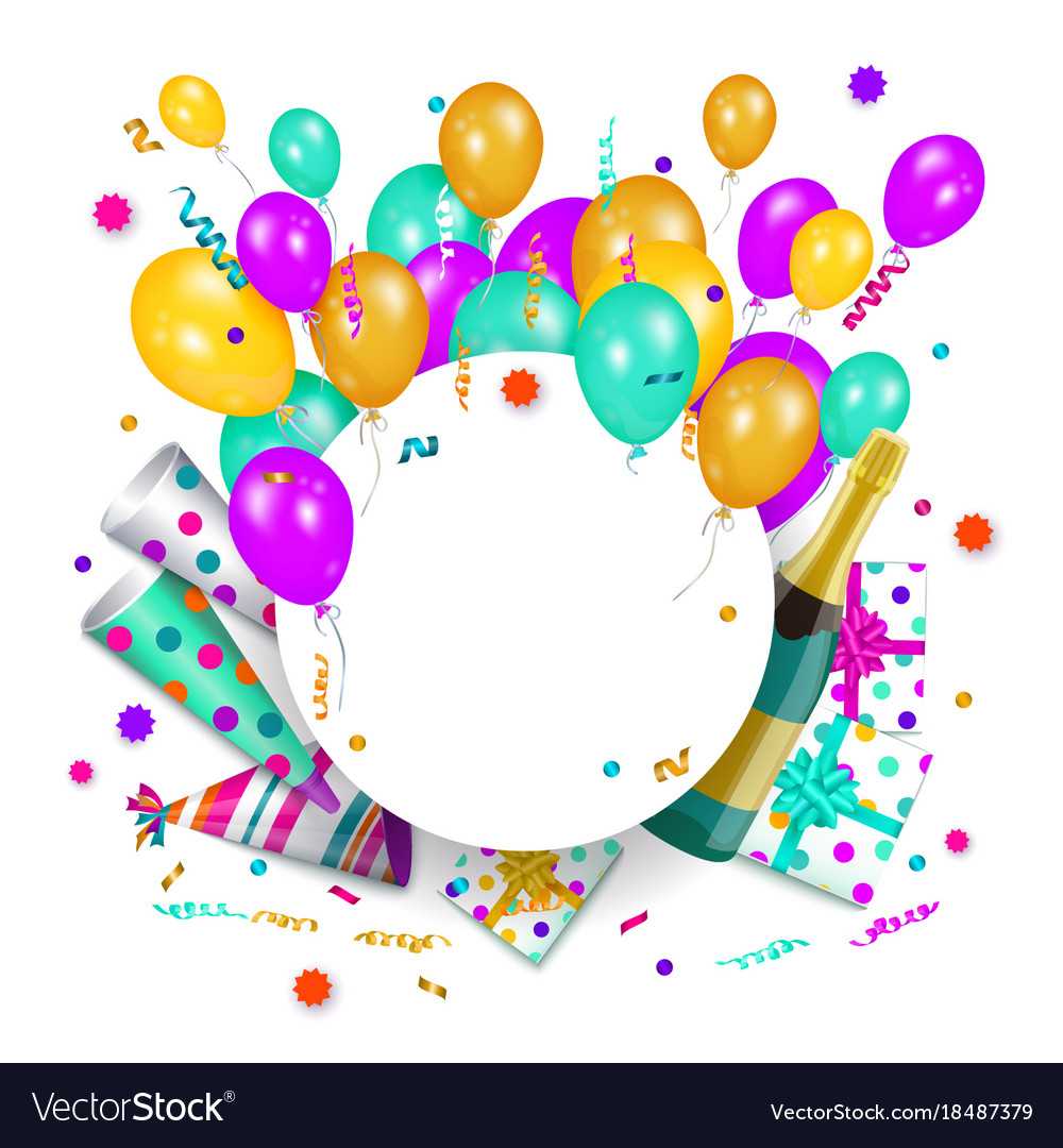 Happy Birthday Banner Poster Template Royalty Free Vector Within Free Happy Birthday Banner Templates Download