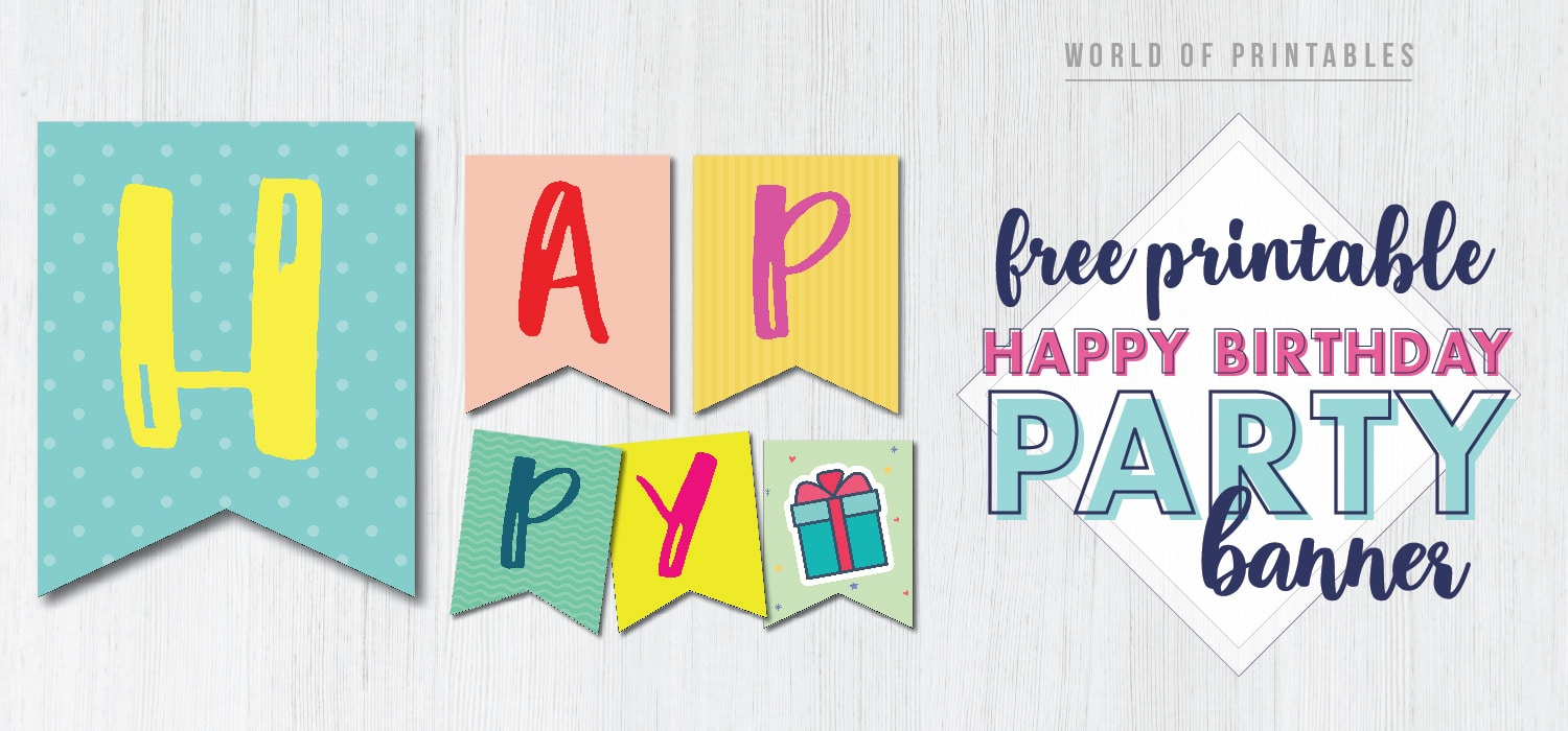 Happy Birthday Party Banner Free Printable - World of Printables Regarding Diy Birthday Banner Template