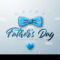 Happy Father's Day Greeting Card Design with Bow Tie and Heart on