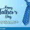 Happy Father`s Day Poster Banner Template With Present Blue Tie  In Tie Banner Template