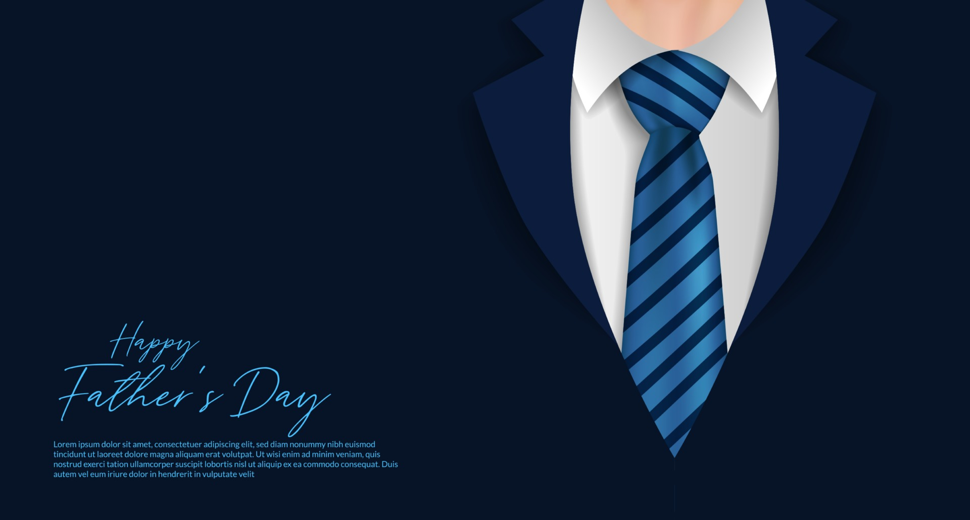 Happy Fathers Day Poster Banner Template With Formal Coat And Tie  With Tie Banner Template