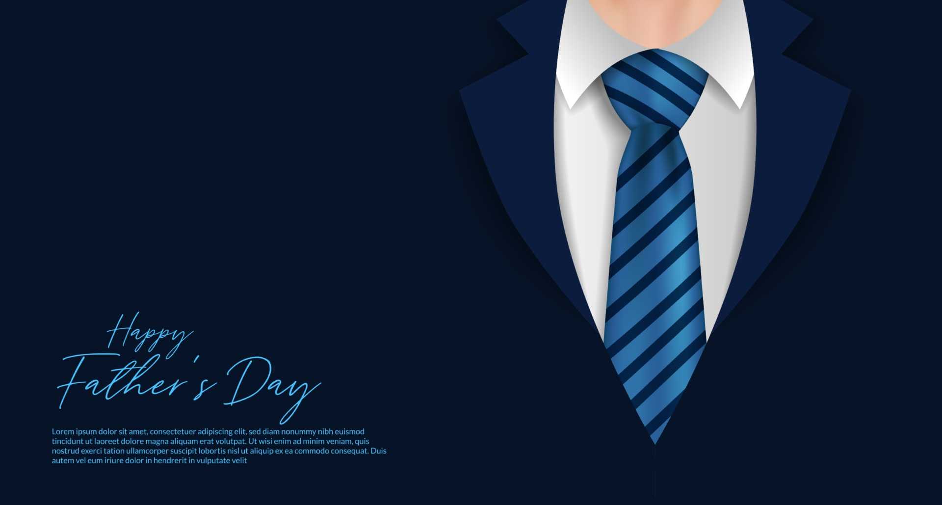 Happy fathers day poster banner template with formal coat and tie  With Tie Banner Template