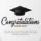 Happy Graduation Congratulation With 10d Graduation Cap And Golden  Intended For Graduation Banner Template