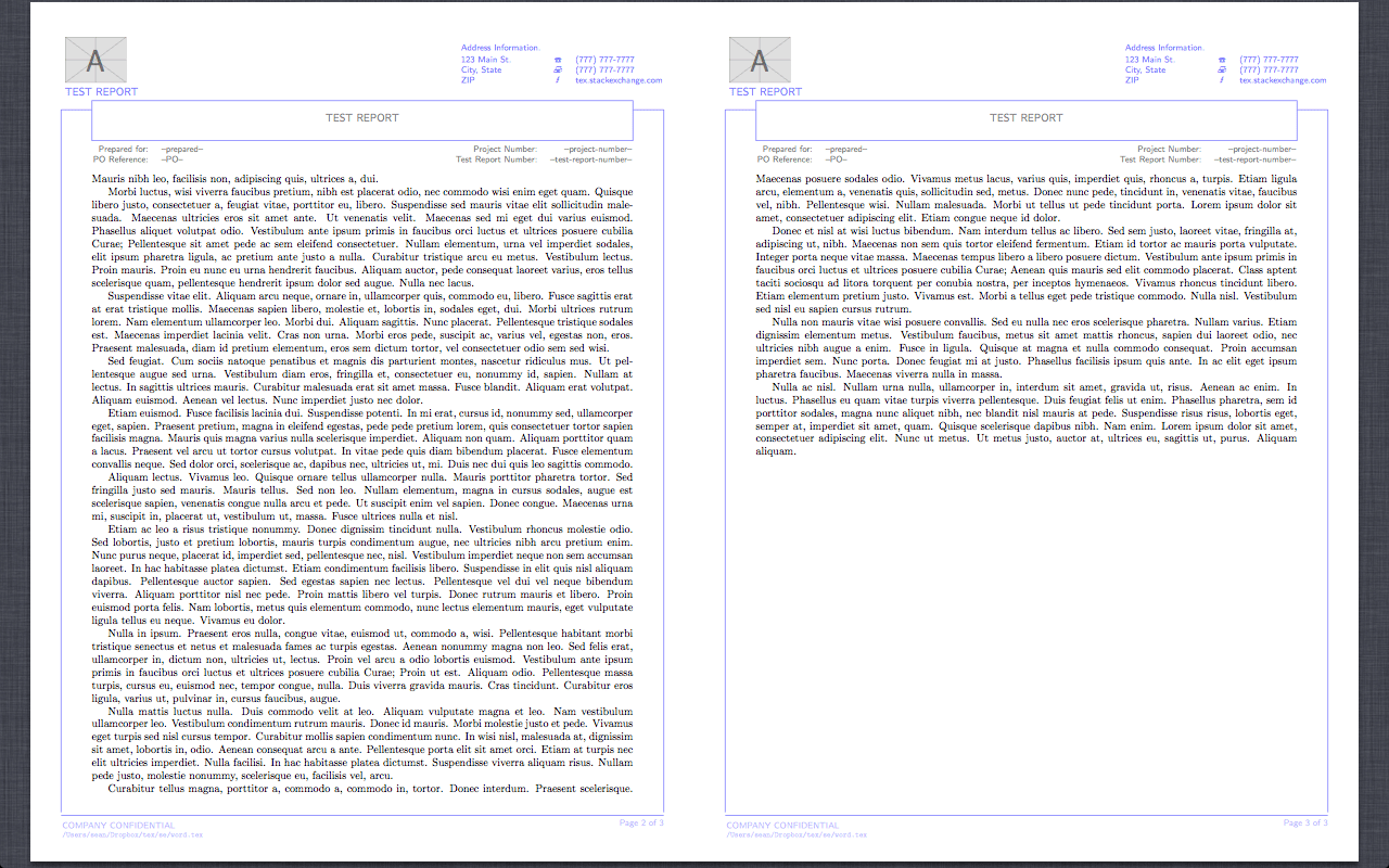 header footer - Reproduction of Word Report Template in LaTeX Intended For Project Report Latex Template header footer - Reproduction of Word Report Template in LaTeX Intended For Project Report Latex Template