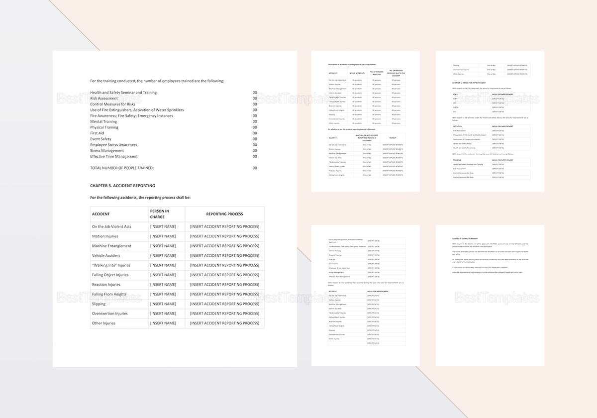 Health and Safety Annual Report Template in Word, Apple Pages Inside Annual Health And Safety Report Template