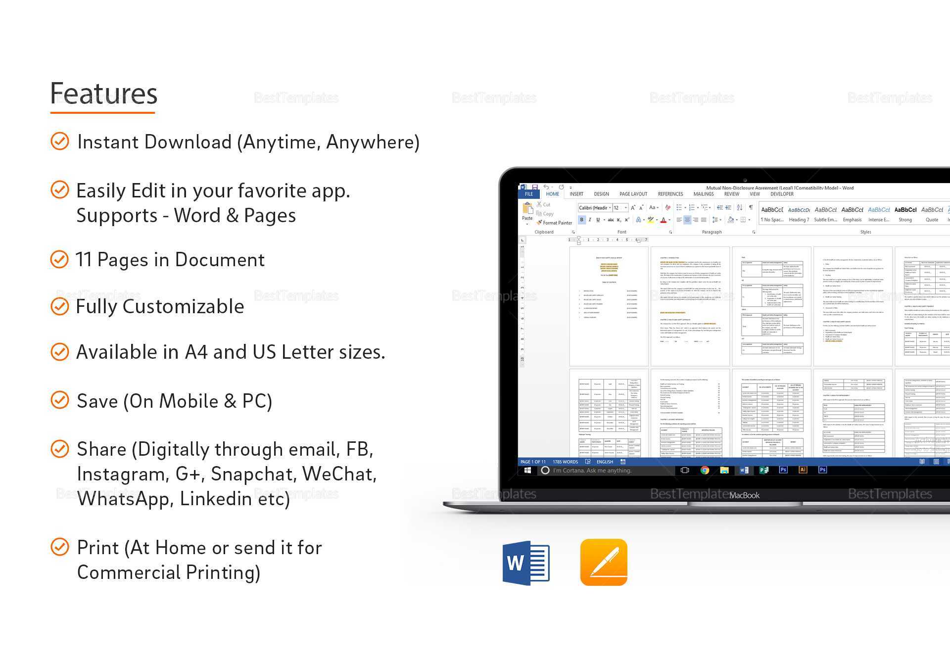 Health and Safety Annual Report Template in Word, Apple Pages Regarding Annual Health And Safety Report Template