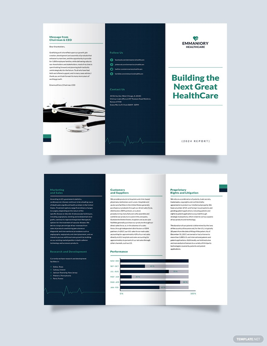 Health And Safety Annual Report Tri-Fold Brochure Template  Throughout Annual Health And Safety Report Template
