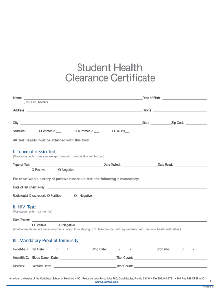 health certificate form for students: Fill out & sign online  DocHub