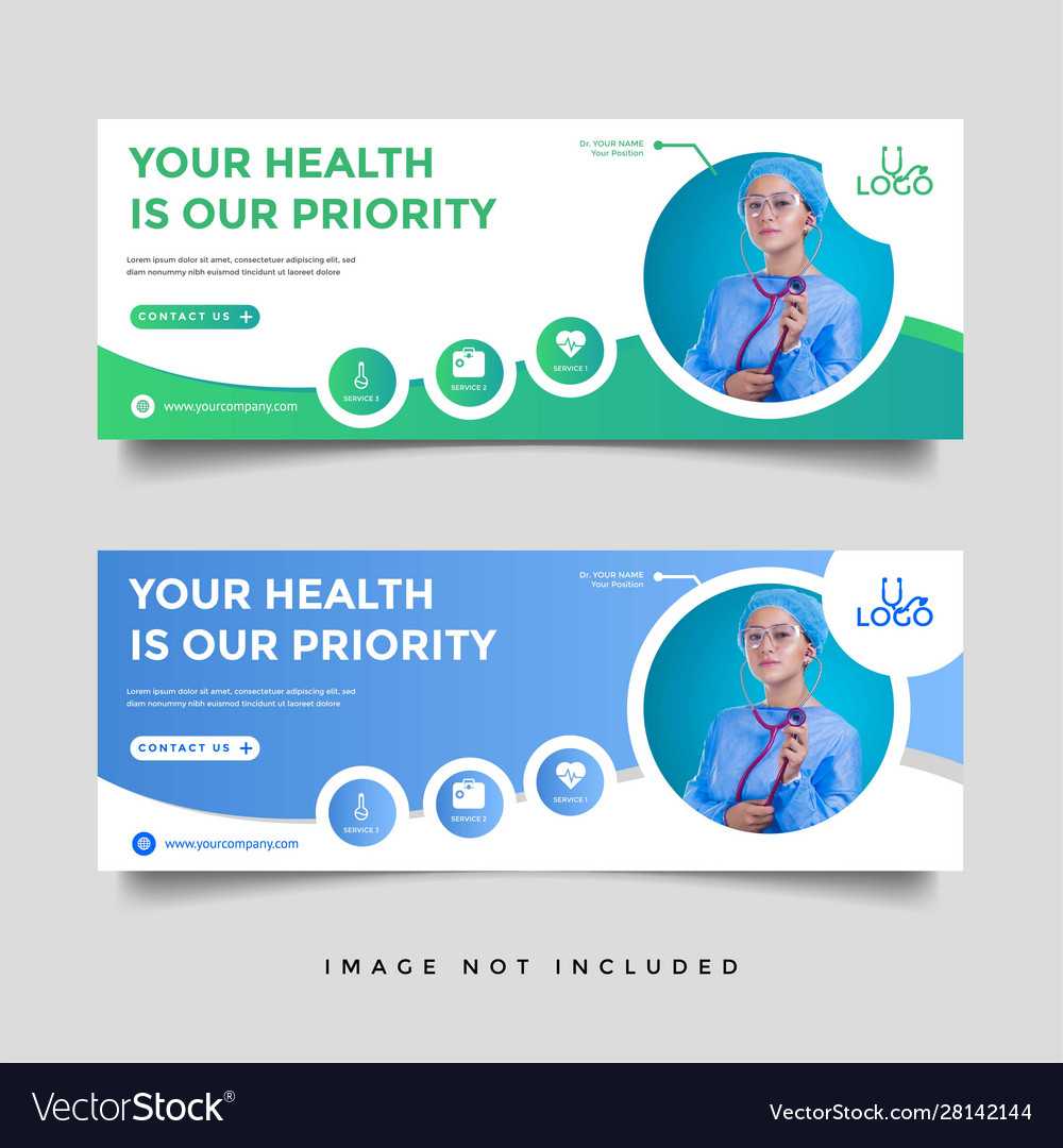 Healthcare Medical Banner Promotion Template Vector Image Regarding Medical Banner Template