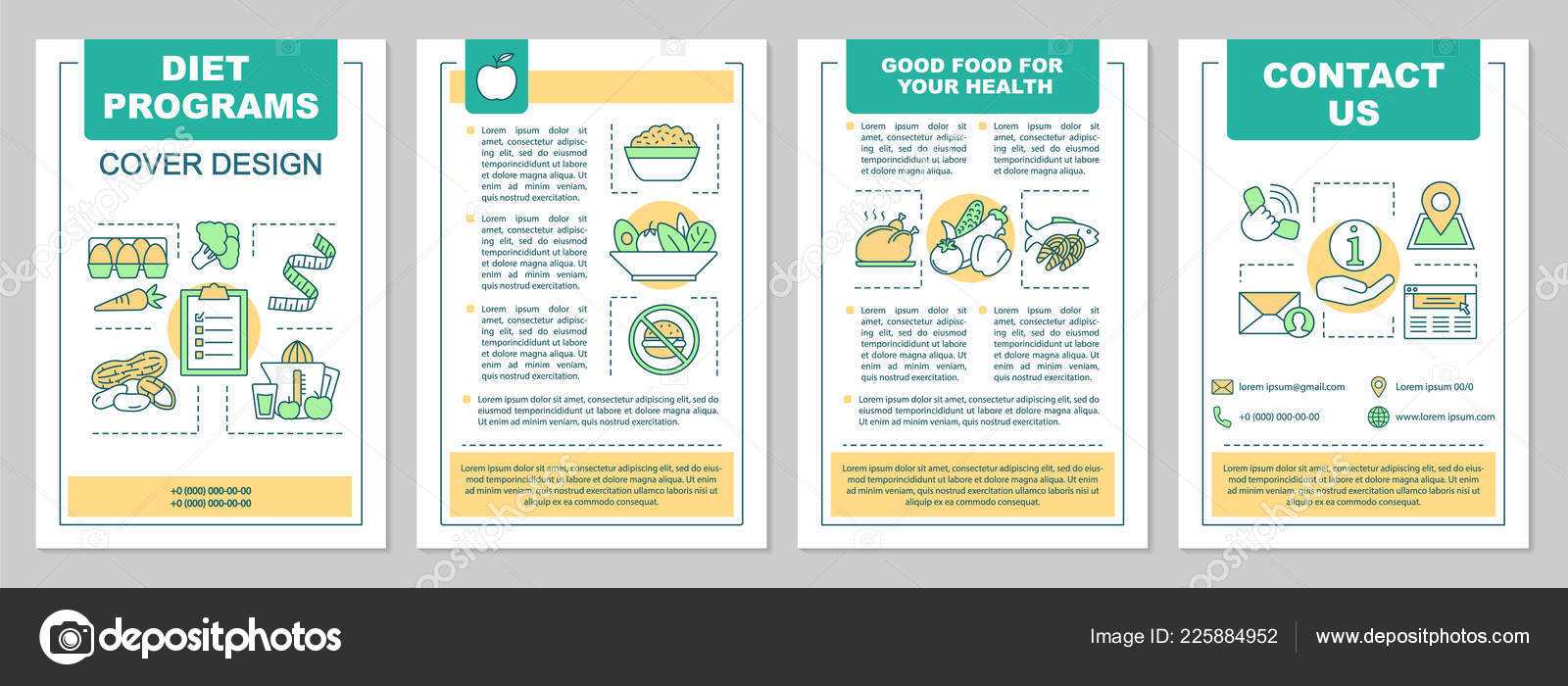 Healthy Nutrition Brochure Template Layout Dieting Program Flyer  Regarding Nutrition Brochure Template