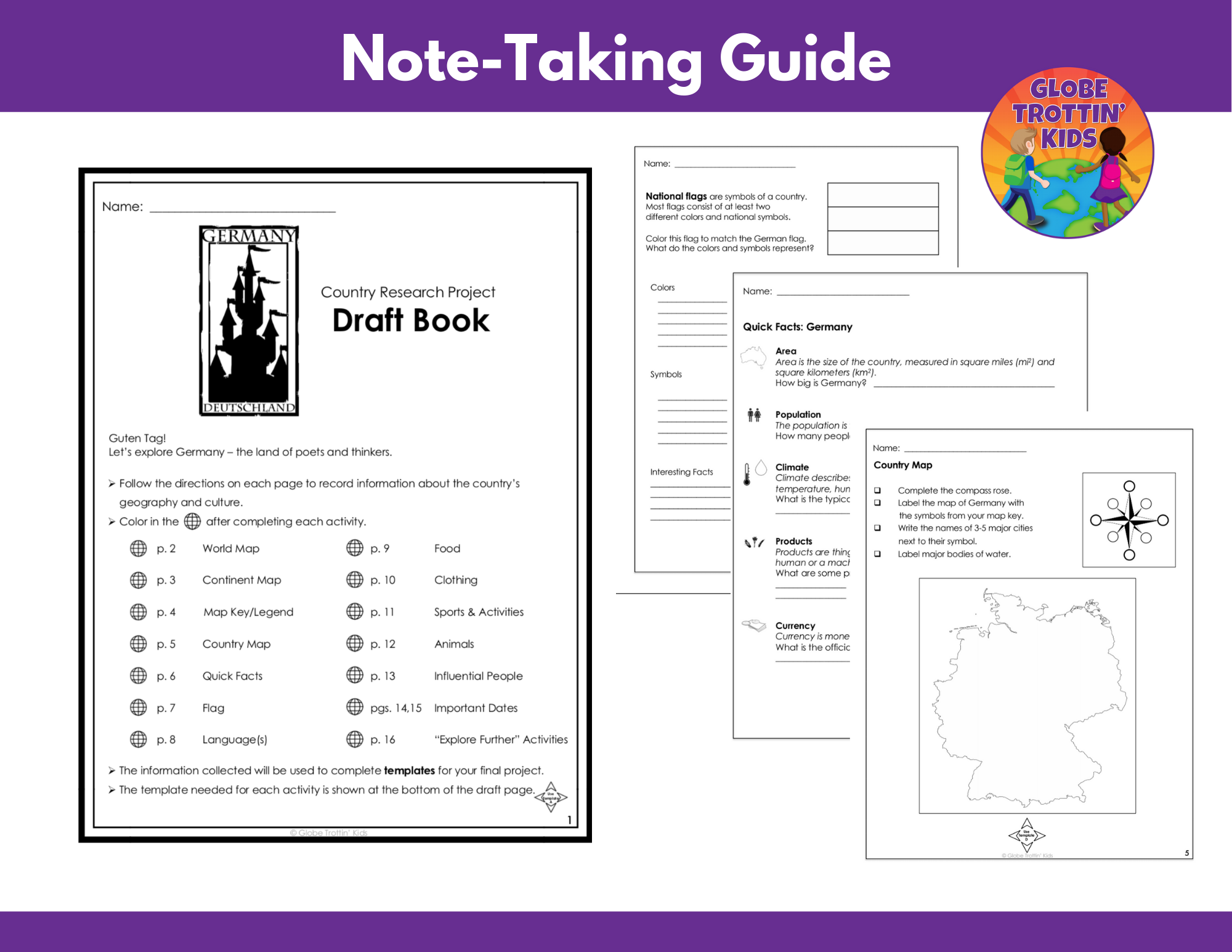 Helpful Resources for Teaching Kids How to do a Research Project  Within Country Report Template Middle School