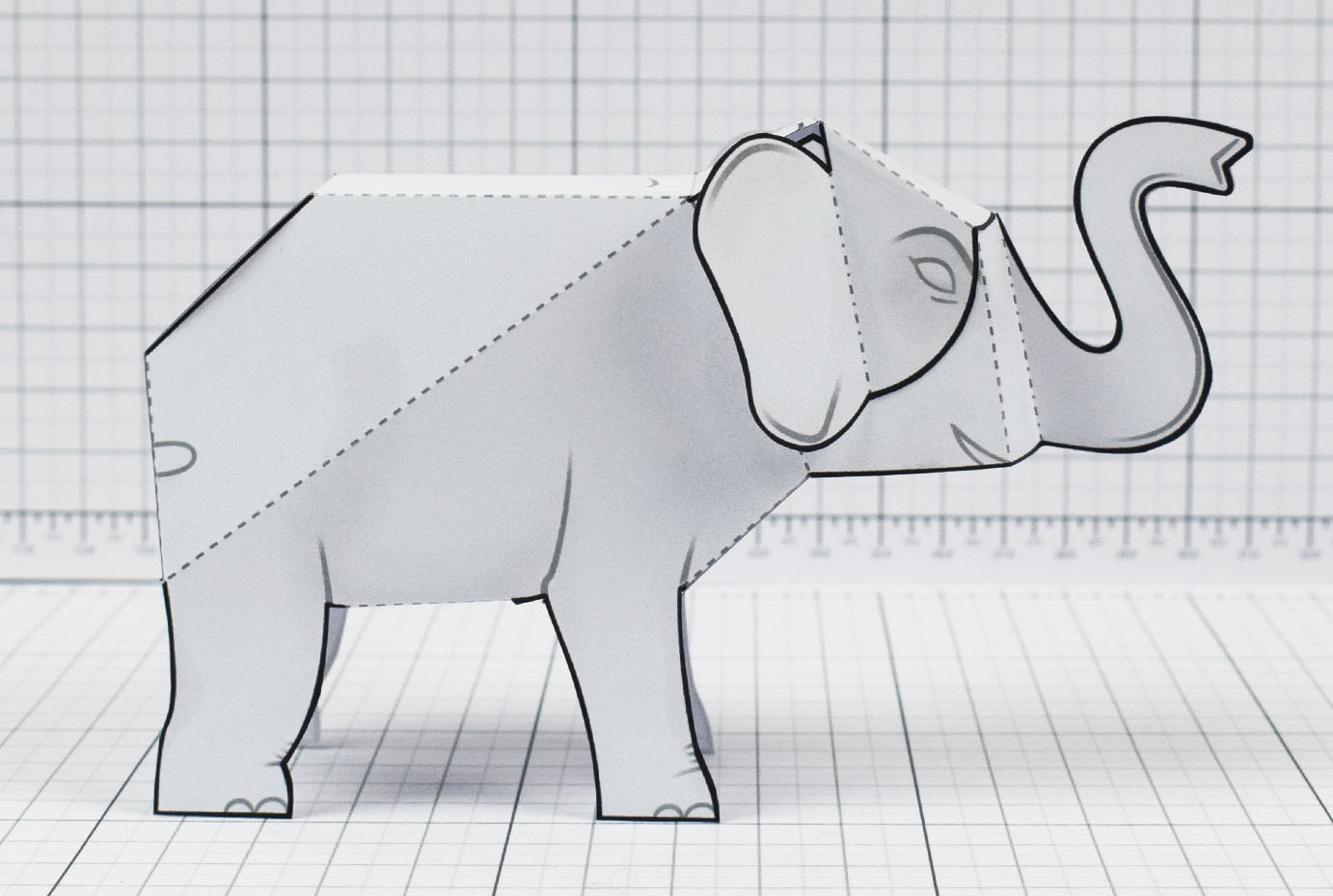 Herd of Sheffield Paper Elephant – Fold Up Toys Inside Blank Elephant Template