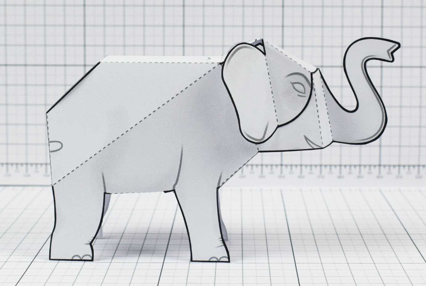 Herd Of Sheffield Paper Elephant – Fold Up Toys Inside Blank Elephant Template