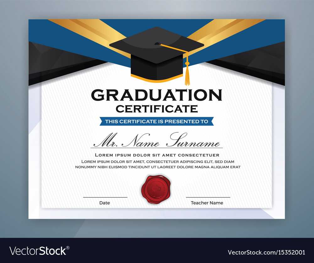 High school diploma certificate template design Vector Image Inside Leaving Certificate Template