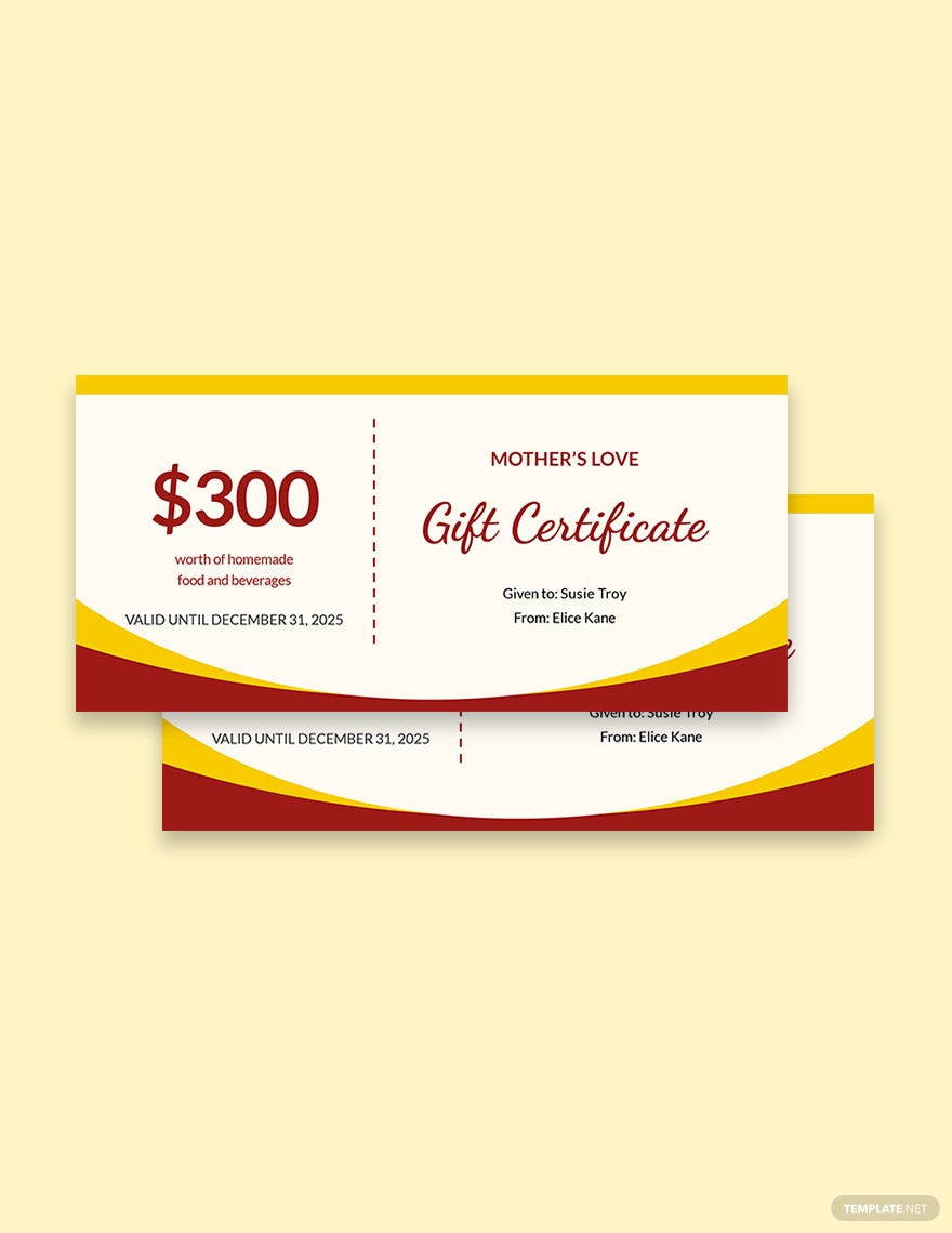 Homemade Gift Certificate Template - Illustrator, InDesign, Word  In Gift Certificate Template Indesign
