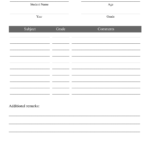 Homeschool Report Card Template Download Printable PDF