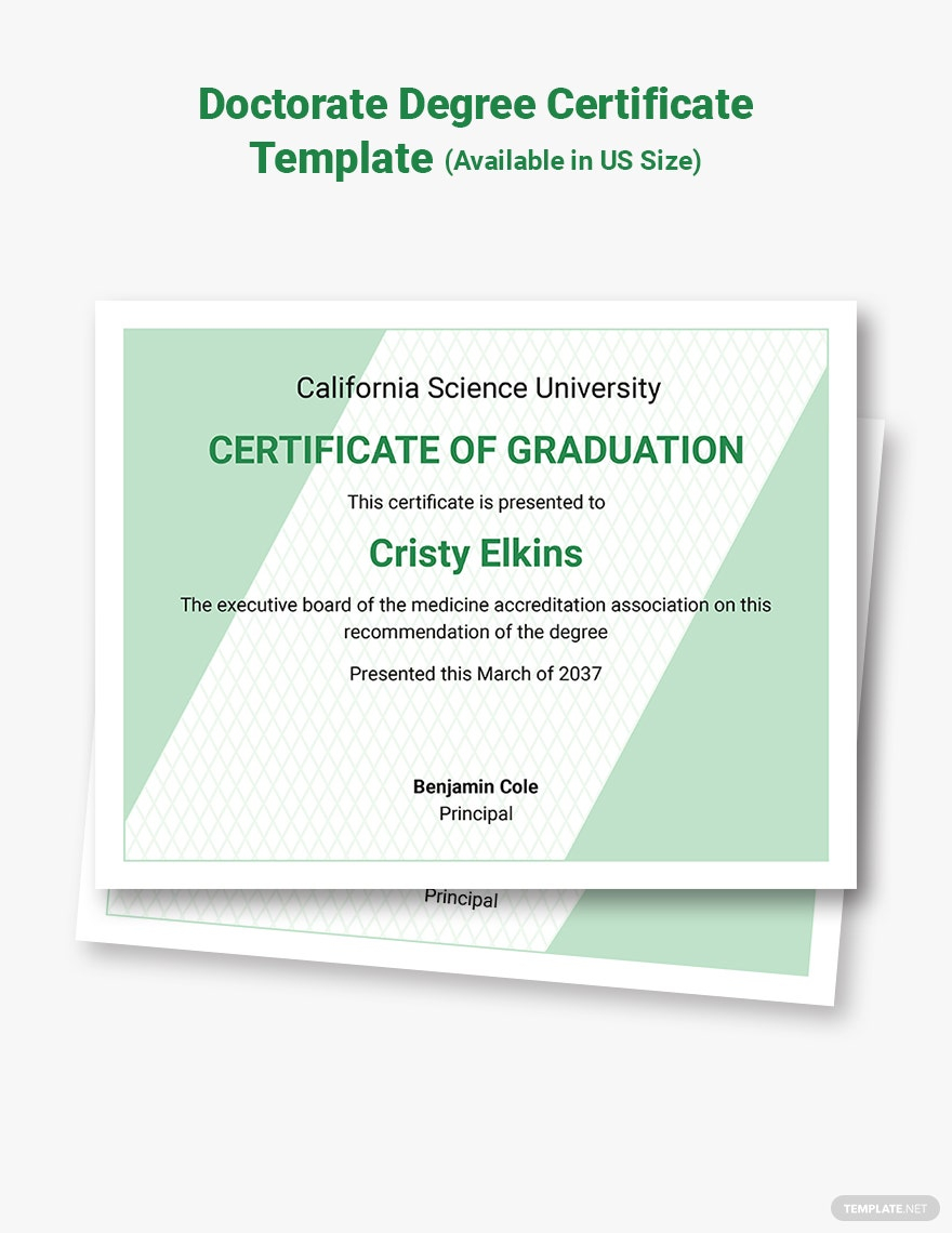 Honorary Doctorate Certificate Template - Word  Template