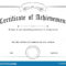 Horizontal Classic Certificate Of Achievement Paper Template  For Blank Certificate Of Achievement Template