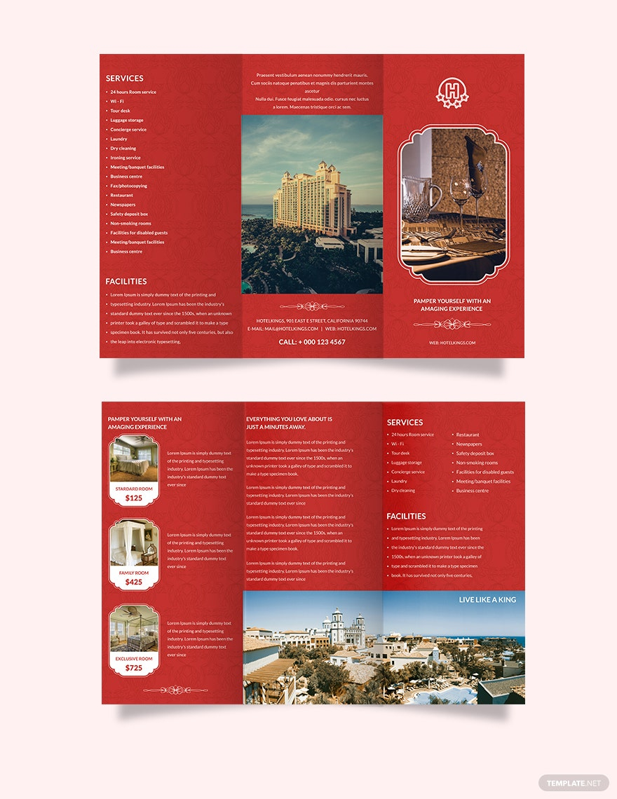 Hotel Brochure Templates - Design, Free, Download  Template