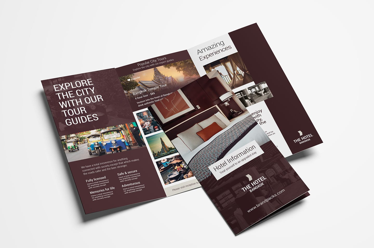 Hotel Tri Fold Brochure Template V10 – PSD, Ai & Vector – BrandPacks With Hotel Brochure Design Templates