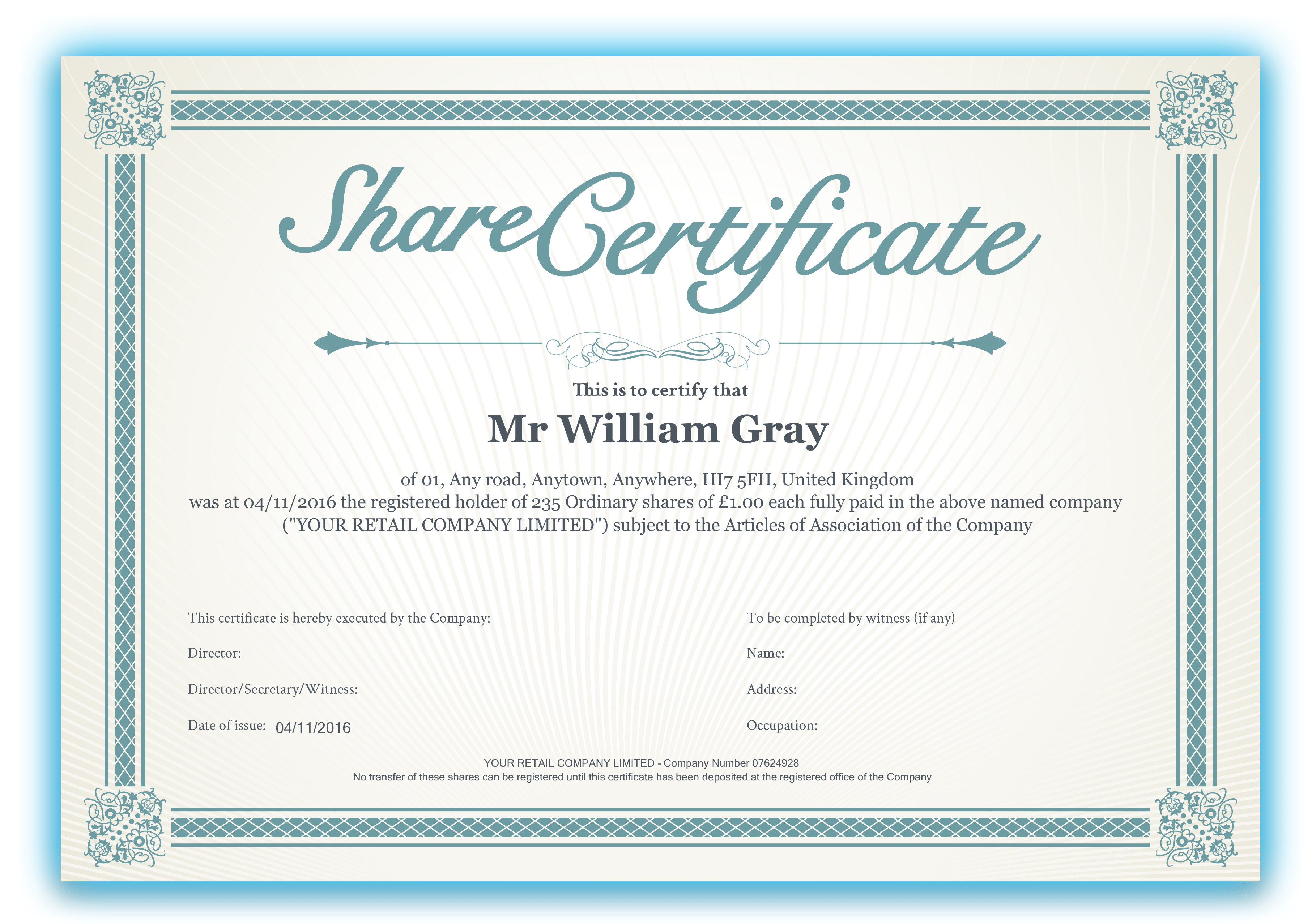 How Do I Add A Logo To The Share Certificate? : Inform Direct Support Throughout Template For Share Certificate