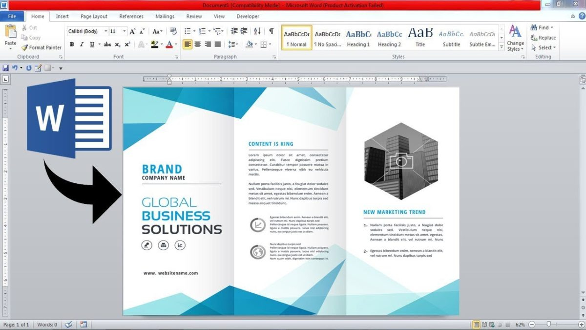 How to Create a Brochure From a Template in Microsoft Word in 10  With Regard To Office Word Brochure Template