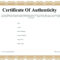 How To Create A Certificate Of Authenticity For Artwork Within Certificate Of Authenticity Template