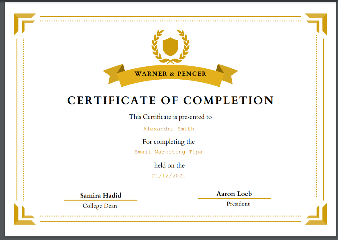 How To Create A Certificate Template : LearnWorlds Help Center In Referral Certificate Template