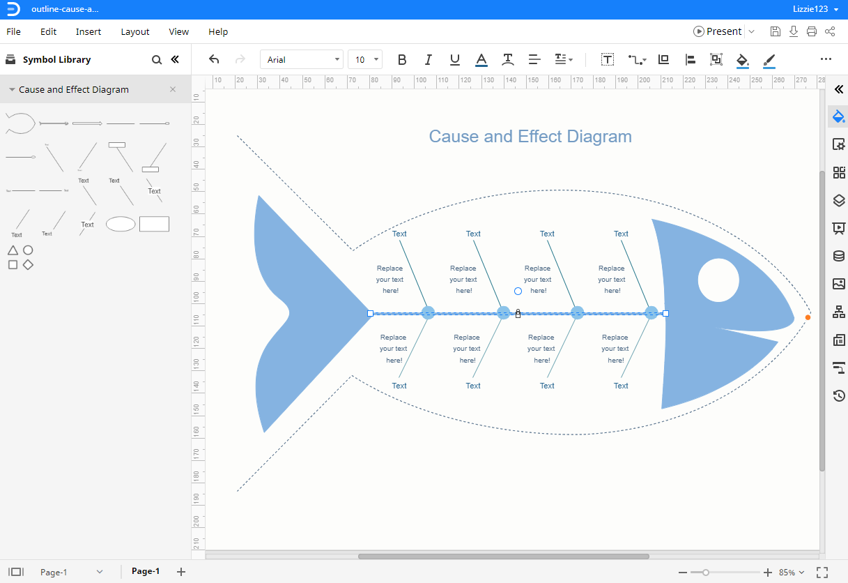 How to Create a Fishbone Diagram in Word  EdrawMax Online Within Blank Fishbone Diagram Template Word