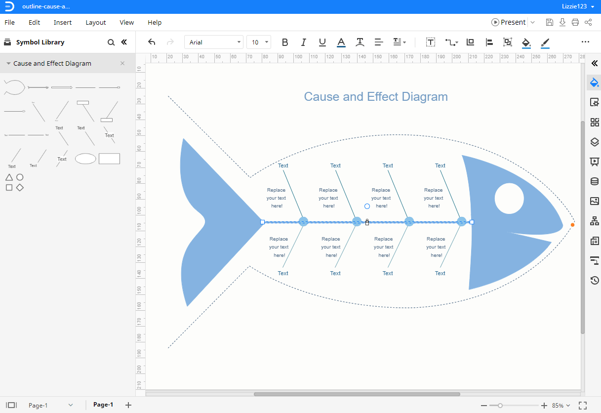 How To Create A Fishbone Diagram In Word  EdrawMax Online Within Blank Fishbone Diagram Template Word