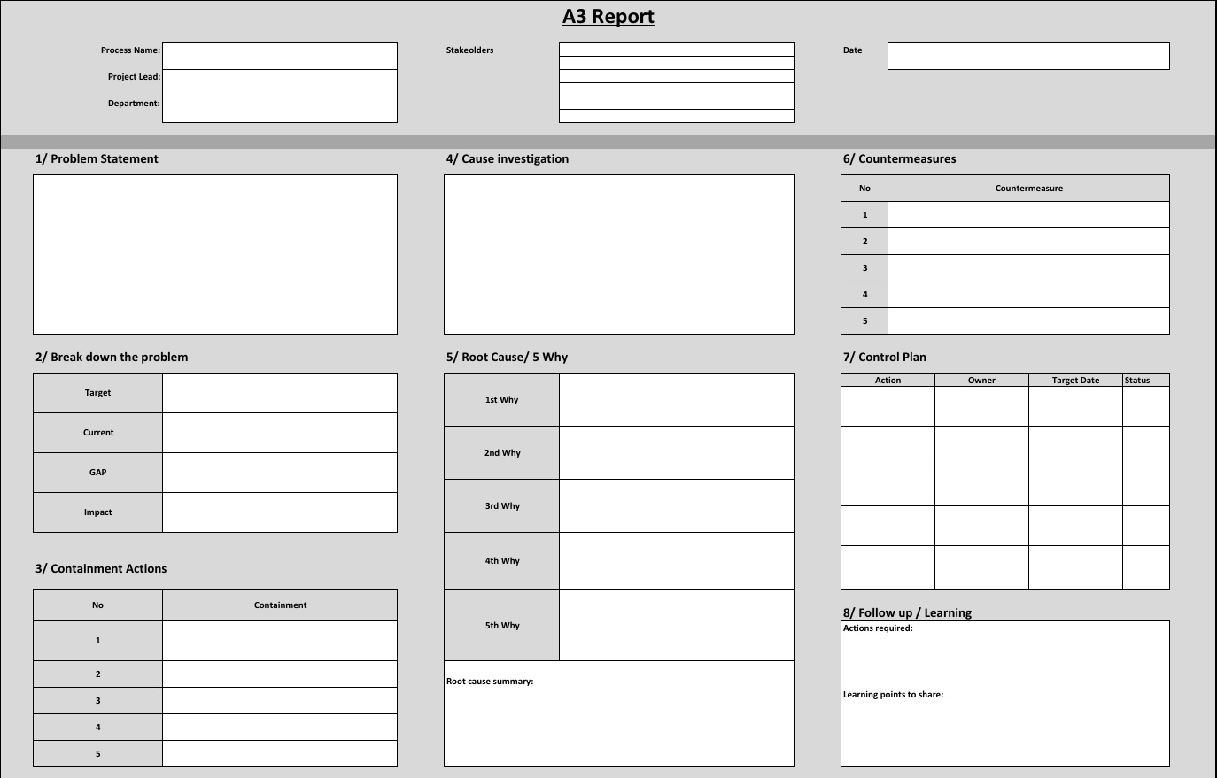 How to create an A10 report example template in Excel  For A3 Report Template