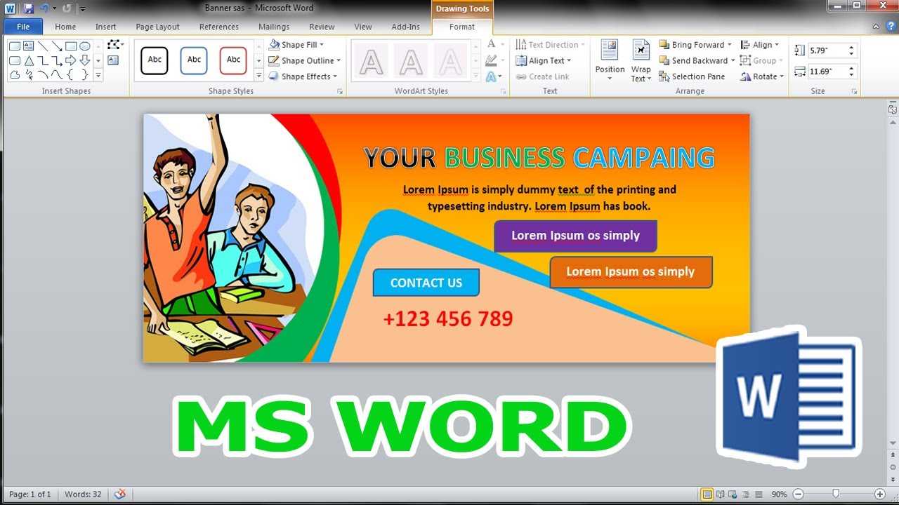 How To Easily Create a Banner using Microsoft Word 10 Throughout Microsoft Word Banner Template