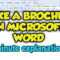 How To Make A Brochure In Microsoft Word 10