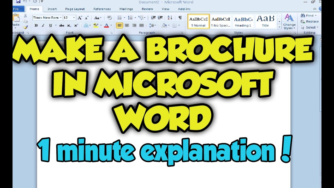 How To Make A Brochure In Microsoft Word 10