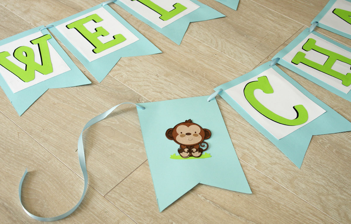 How to Make a Simple Baby Shower Banner - Create and Babble With Diy Baby Shower Banner Template