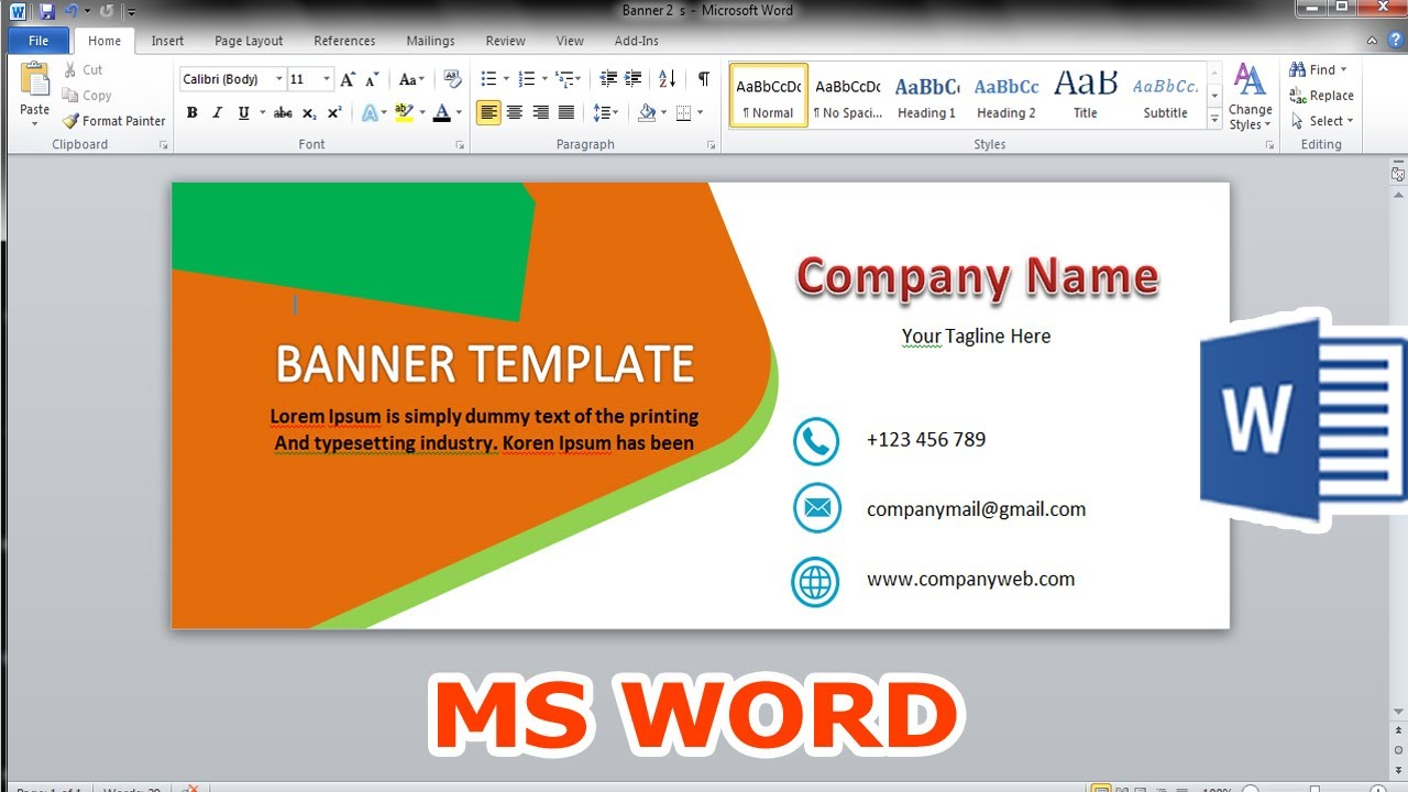 How To Make Banner Design Microsoft Word Template 10 With Microsoft Word Banner Template