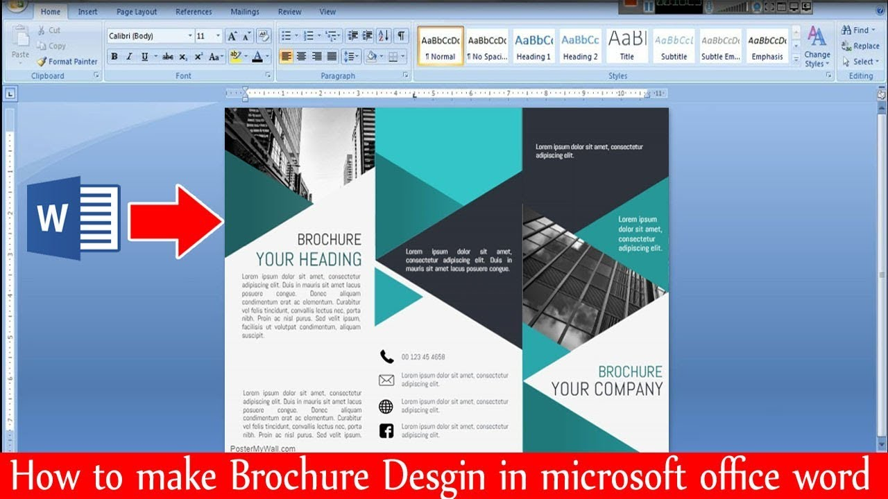 How to make Brochure Design in Microsoft office word (ms word)  make  awesome brochure design  Pertaining To Office Word Brochure Template