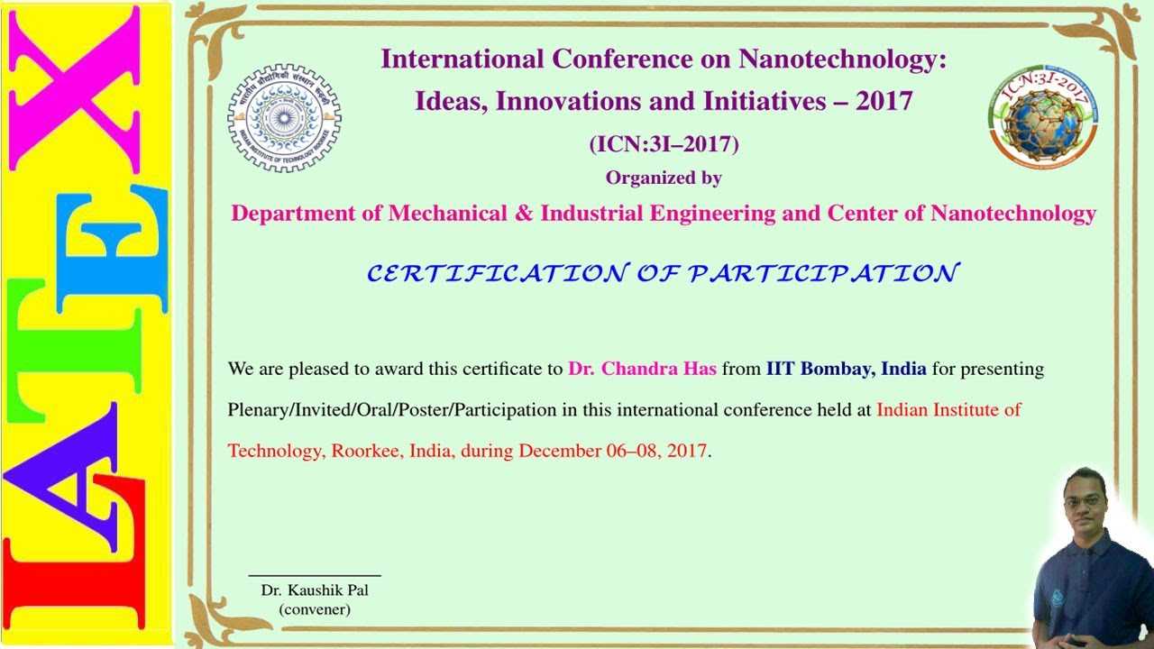 How To Make Participation Or Appreciation Certificate In LaTeX (Latex Basic  Tutorial 10) Intended For International Conference Certificate Templates