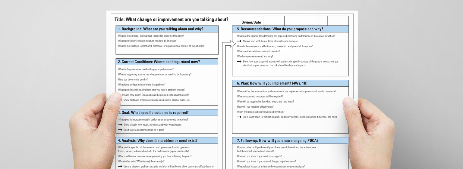 How to Start the A10 Problem-Solving Process - Lean Enterprise  Pertaining To A3 Report Template