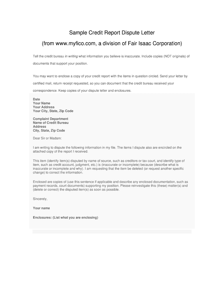 How To Write A Dispute Letter - Fill Online, Printable, Fillable  With Credit Report Dispute Letter Template