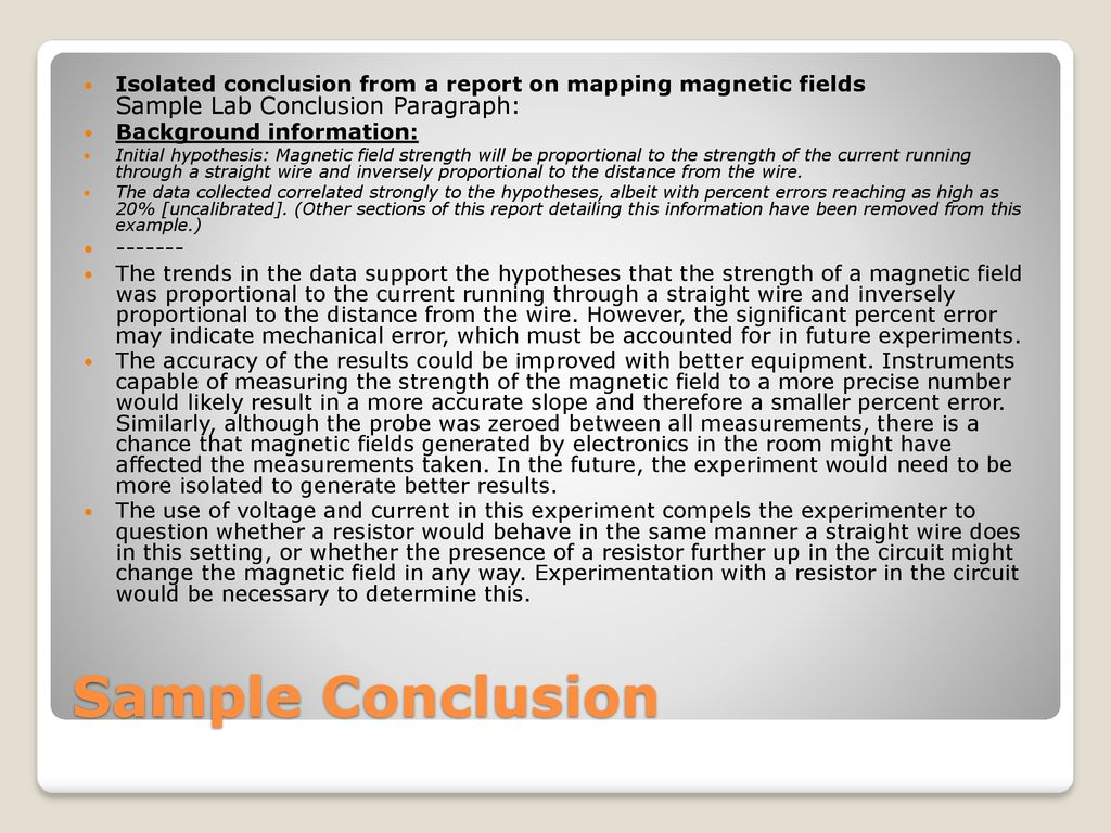 How to Write a good Lab Report - ppt download For Lab Report Conclusion Template