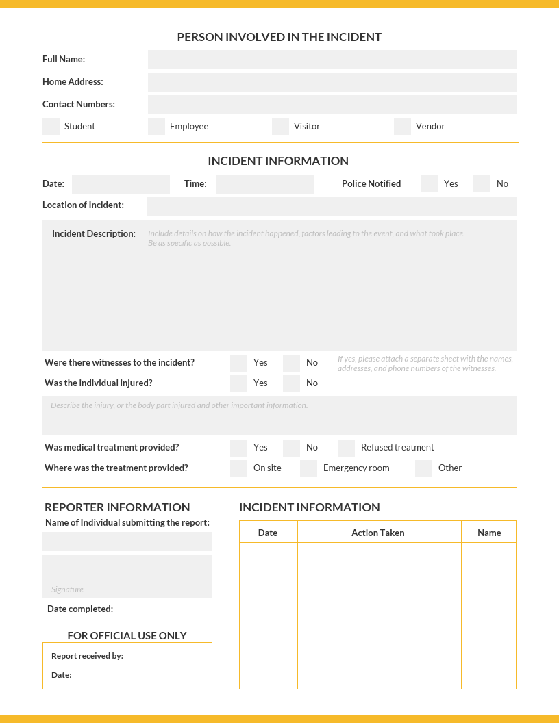 How To Write An Incident Report [+ Templates] – Venngage Inside It Major Incident Report Template