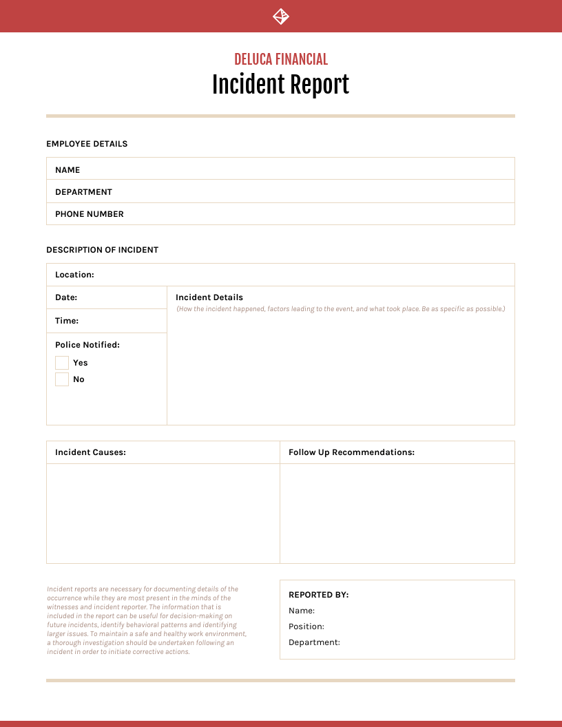 How To Write An Incident Report [+ Templates] – Venngage Intended For Incident Report Log Template