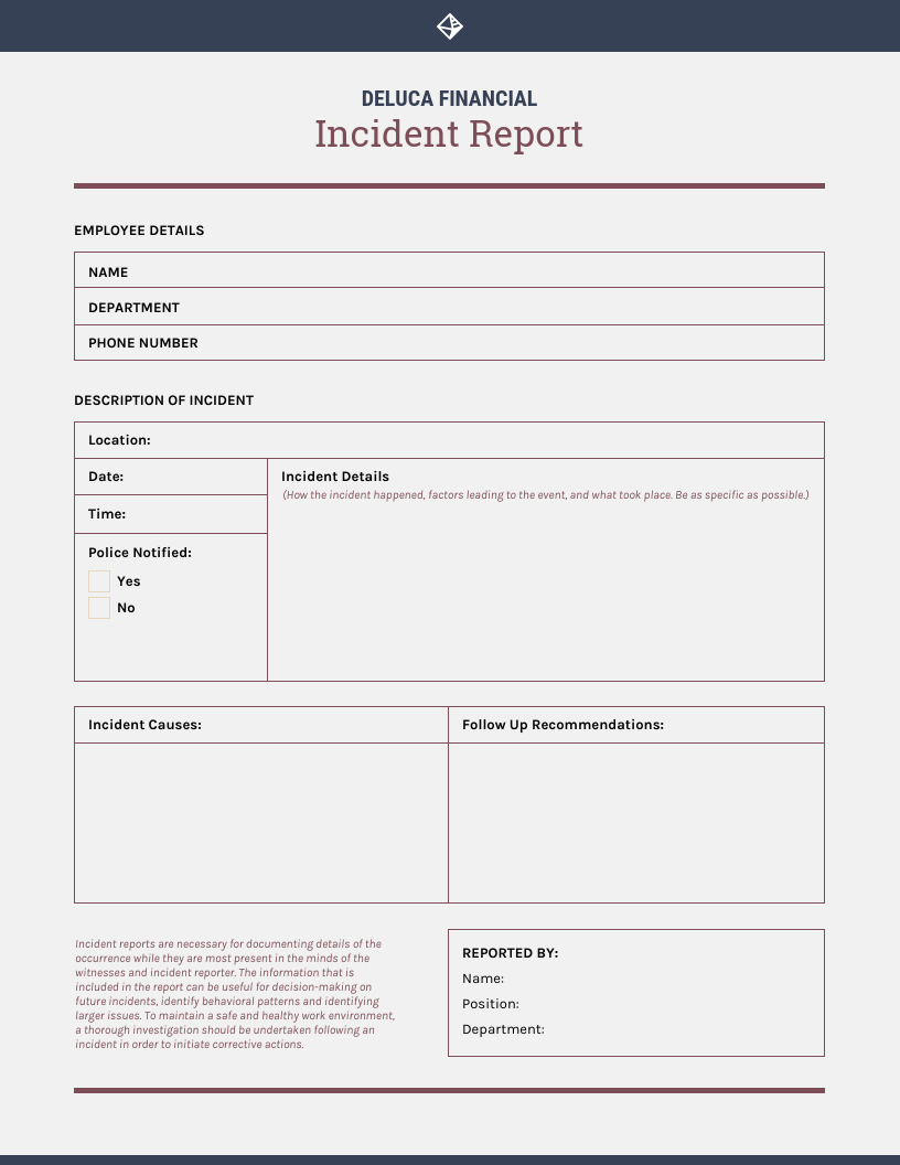How to Write an Incident Report [+ Templates] - Venngage Regarding Customer Incident Report Form Template