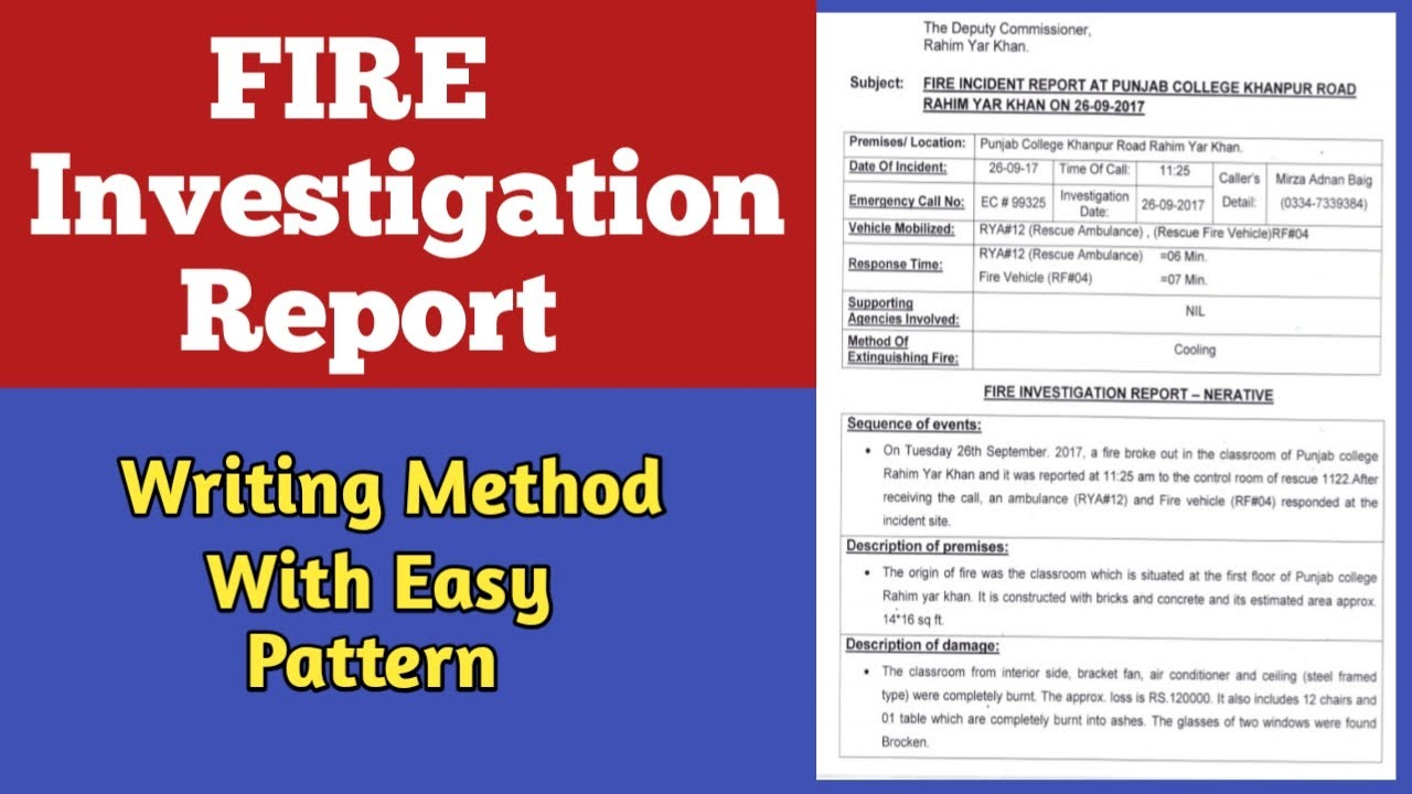 How To Write Fire Investigation Report  Fire Investigation Techniques   Fire Investigation report Within Sample Fire Investigation Report Template