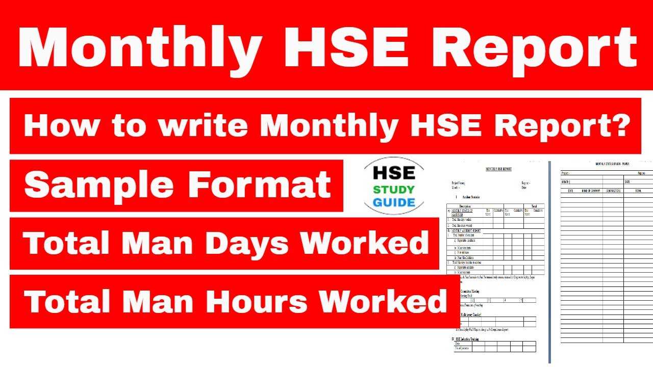 How to write Monthly HSE Report  Monthly Safety Report in hindi  HSE  STUDY GUIDE For Hse Report Template