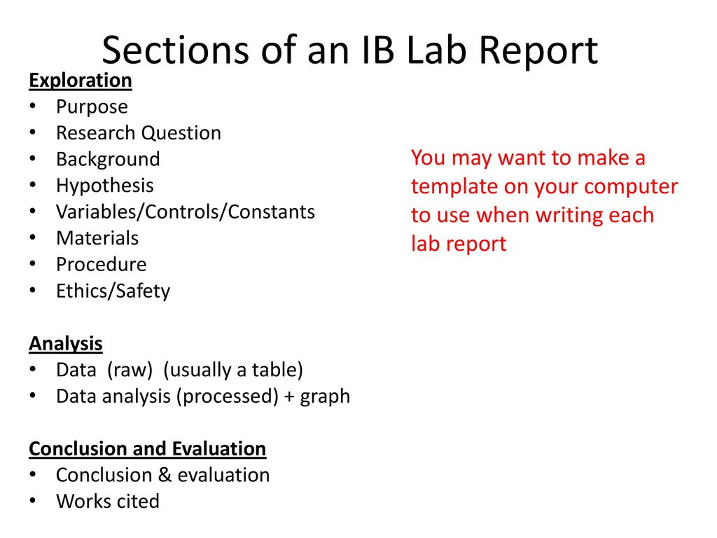 IB Biology Lab Report Guidelines – Ppt Download Inside Ib Lab Report Template